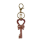 Gold Tone Rose Pink Crystal Key Chain