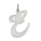 Rhodium Over Sterling Silver Fancy Script Letter E Initial Charm
