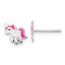 Rhodium Over Sterling Silver Enamel Unicorn Post Earrings