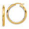14k Yellow Gold and Rhodium Over 14k Yellow Gold Polished and
Diamond-Cut 1 1/16" Hoop Earrings