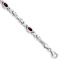 Rhodium Over 10k White Gold Garnet 4 Stone Bracelet