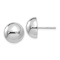 Rhodium Over 14k White Gold 12mm Half Ball Earrings