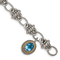 Sterling Silver with 14K Gold Over Sterling Silver Oxidized Light Swiss
Blue Topaz Bracelet