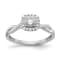 Rhodium Over 14K White Gold Eternal Promise Lab Grown Diamond Halo Ring 0.62ctw