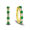 1.15ctw Emerald and Diamond Hoop Earrings in 14k Yellow Gold