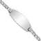 Rhodium Over 14k White Gold Semi-solid Oval Curb Link ID Bracelet