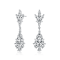 CZ Cluster Drop Earrings In Sterling Silver