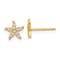 14K Yellow Gold Childrens Cubic Zirconia Starfish Post Earrings