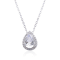 Pear Shape White Topaz Sterling Silver Pendant with Chain