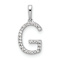 Rhodium Over 14k White Gold Diamond Letter G Initial Pendant