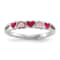 Rhodium Over Sterling Silver Children's Enameled Hearts Ring