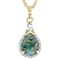 Blue Chalcedony, Aquamarine And White Zircon Pendant Necklace In 18K
Gold Over Sterling Silver 1.99ctw