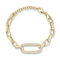Sterling Statements 14K Yellow Gold Over Sterling Silver Pave Oval Link Bracelet