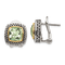 Sterling Silver Antiqued with 14K Accent Prasiolite Earrings