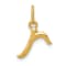 10K Yellow Gold Polished Letter r Initial Charm