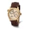 Charles Hubert Men's Stainless Steel Gold Dial Dual Time Watch