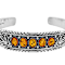 Amber Sterling Silver Oxidized Bangle Bracelet 8x6mm