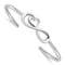 Rhodium Over Sterling Silver Heart Infinity Symbol Cuff Bracelet