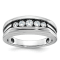 Rhodium Over 10K White Gold with Black Rhodium Men's Satin Diamond Ring 0.51ctw