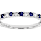 Lab-Created Sapphire And Diamond Band Ring In Sterling Silver