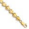 14k Yellow Gold Diamond-Cut Heart Link Bracelet