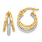 14k Yellow Gold and 14k White Gold 11/16" Polished and Textured
Twisted Fancy Hoop Earrings