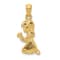 14k Yellow Gold Polished and Diamond-Cut Praying Girl Pendant