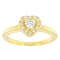 Moissanite 14k yellow gold over silver heart shape promise ring .35ctw DEW