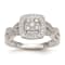 Rhodium Over 14K White Gold Diamond Cluster Engagement Ring 0.39ctw