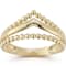 Bellissima Gold 14K Yellow Gold Triple Stack Beaded V Ring
