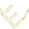 Sideways Initial E Necklace In Solid 14K Yellow Gold 18 Inch