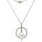 11-11.5mm Button White Freshwater Pearl Sterling Silver Pendant with Chain