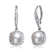 Pear Shape Pearl Simulant Drop Earrings In Sterling Silver
