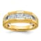 10K Two-tone Yellow and White Gold Men's Polished and Satin 5-Stone
Diamond Ring 0.51ctw