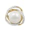 8-8.5mm Round White Freshwater Pearl with Diamond Accents 10K Yellow
Gold Pendant with Chain