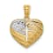 Rhodium Over 14K Two-tone Gold with Rhodium US Flag With Cross Heart Pendant