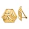 14k Yellow Gold Textured Omega Clip Non-Pierced Stud Earrings