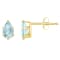 6x4mm Pear Shape Aquamarine 10k Yellow Gold Stud Earrings