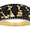Black Spinel Mixed-Shape Band Ring In 18K Gold Over Sterling Silver 1.48ctw