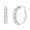3-3.5mm Round White Freshwater Pearl and Sterling Silver Beaded Hoop Earrings