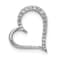 Rhodium Over 14k White Gold Diamond Heart Chain Slide Pendant