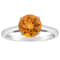 8mm Round Citrine Rhodium Over Sterling Silver Ring