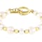 Freshwater Pearl And Bead Bracelet In Gold Over Bronze