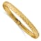 14K Yellow Gold Hexagonal Design Diamond-cut Flexible Bangle