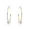Freshwater Pearl Pear Shape Hoop Earrings In 14K Gold Over Sterling Silver