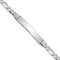 Rhodium Over 14k White Gold Figaro Link ID Bracelet