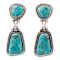 Barse Turquoise Double Drop Earrings In Sterling Silver Over Bronze