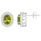 8x6mm Oval Peridot And White Topaz Accent Rhodium Over Sterling Silver
Halo Stud Earrings