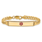 14k Yellow Gold Medical Red Enamel Curb Link ID Bracelet