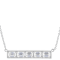 Diamond Simulant Emerald-Cut Necklace In Sterling Silver